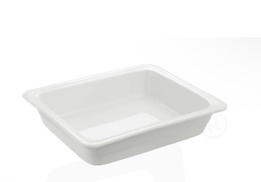Veermode 1/2 ceramic buffet pan white large catering food basin insert