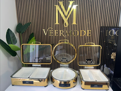 Veermode PureServe 1/2 Ceramic Buffet Pan – Large Premium Catering Food Basin