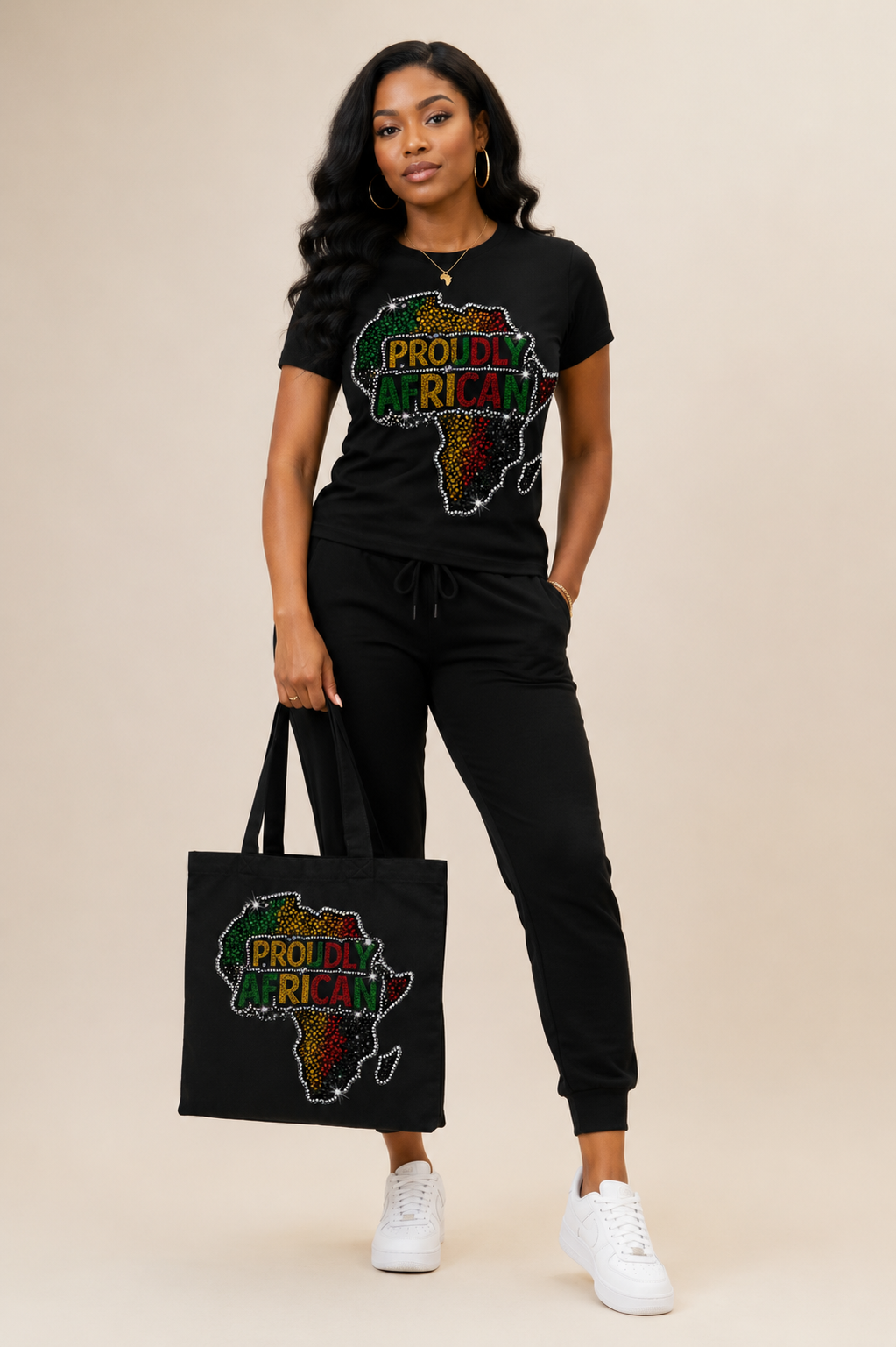 Proudly African Rhinestone-Effect Tee