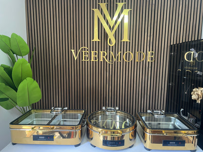 Veermode Electric Chafing Dish Buffet Warmer with Glass Lid