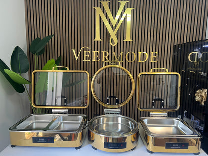 Veermode Electric Chafing Dish Buffet Warmer with Glass Lid