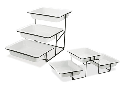 Veermode 3-Tier Buffet Serving Stand with Trays – Modern Catering Display Rack