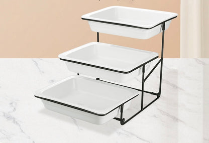 Veermode 3-Tier Buffet Serving Stand with Trays – Modern Catering Display Rack