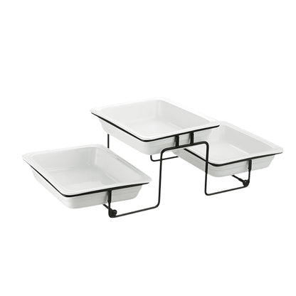Veermode FlexServe 3-Tier Buffet Display Stand with Trays – Modern Catering Serving Rack