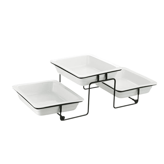 Veermode FlexServe 3-Tier Buffet Display Stand with Trays – Modern Catering Serving Rack