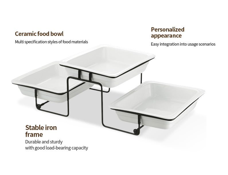 Veermode FlexServe 3-Tier Buffet Display Stand with Trays – Modern Catering Serving Rack