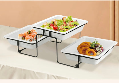 Veermode FlexServe 3-Tier Buffet Display Stand with Trays – Modern Catering Serving Rack