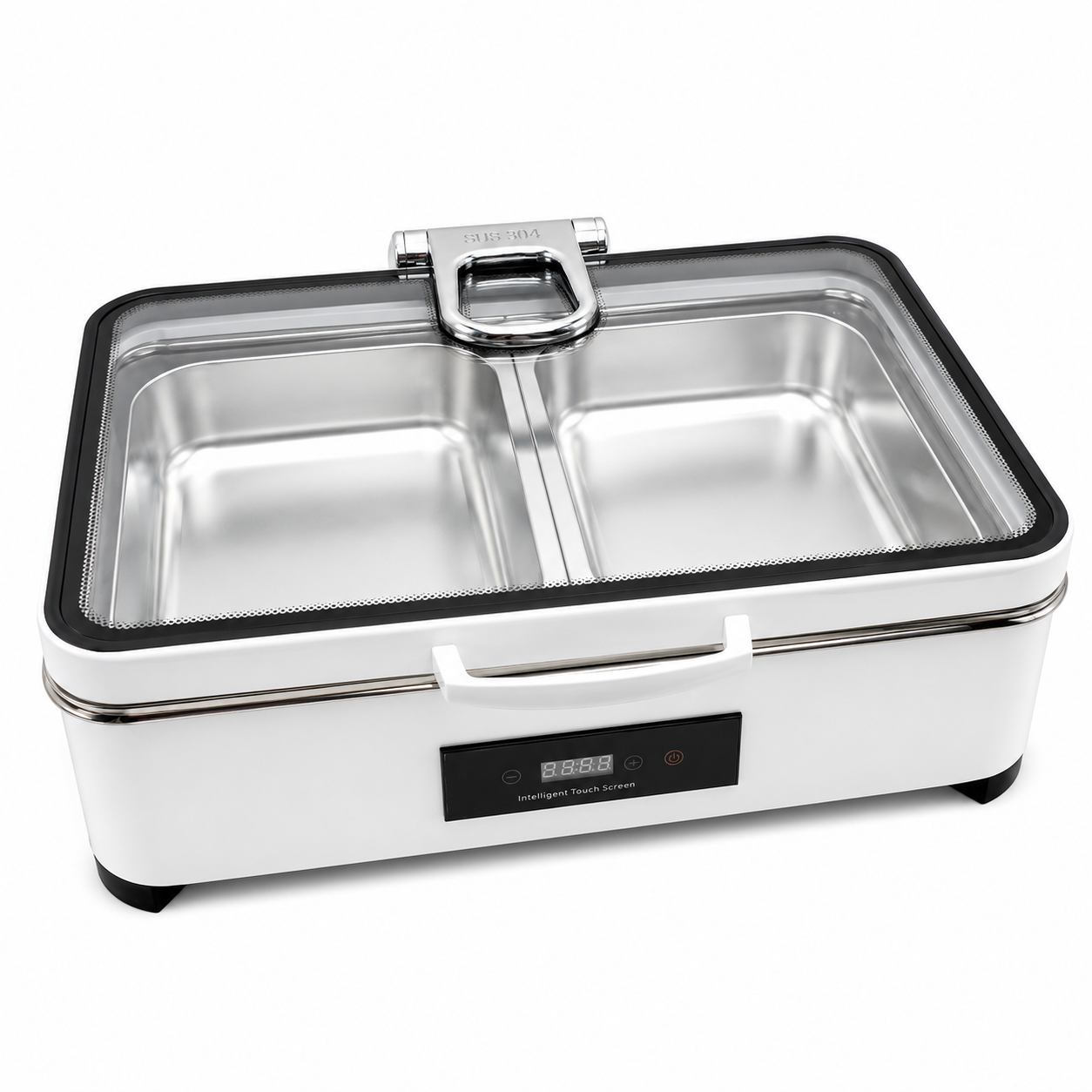 Veermode White Rectangle Buffet Warmer