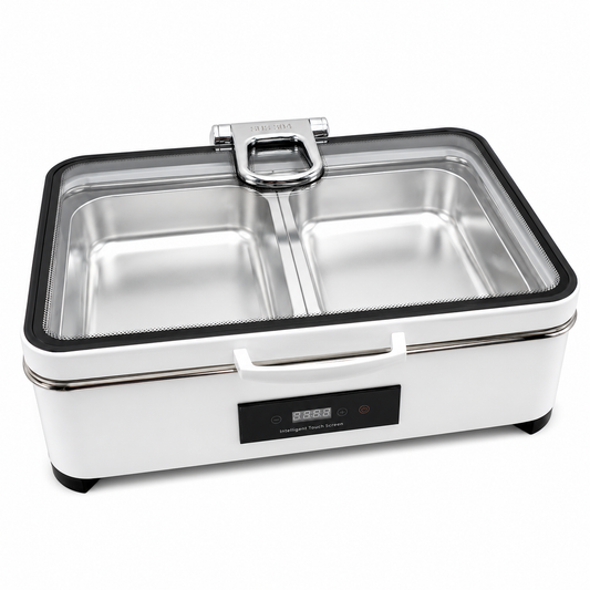 Veermode White Rectangle Buffet Warmer