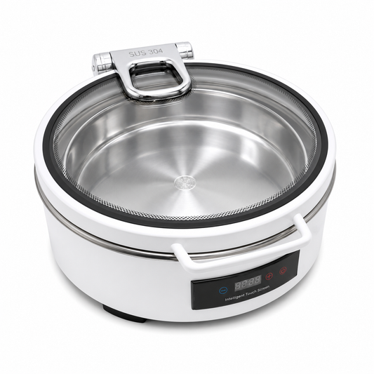 Veermode White Round Buffet Warmer