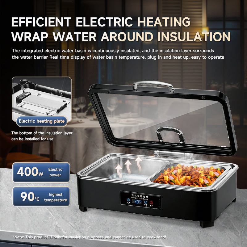Veermode electric buffet warmer chafing dish rectangle black modern design