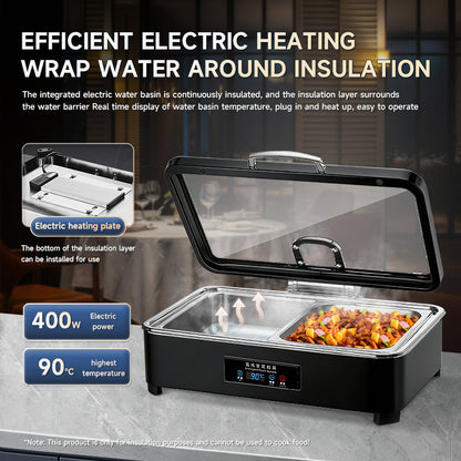 Veermode electric buffet warmer chafing dish rectangle black modern design