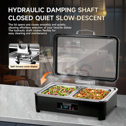 Veermode electric buffet warmer chafing dish rectangle black modern design