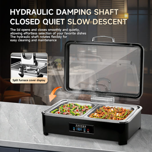 Veermode electric buffet warmer chafing dish rectangle black modern design